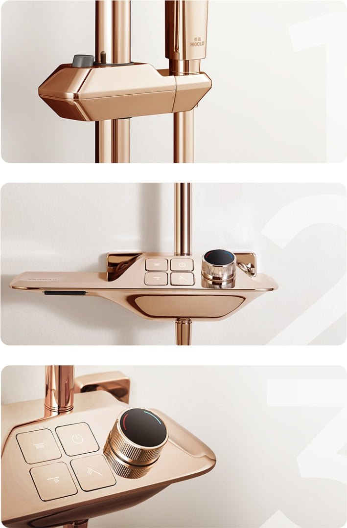 Higold - Regendouche set met thermostaat - opbouw - Pininfarina Design